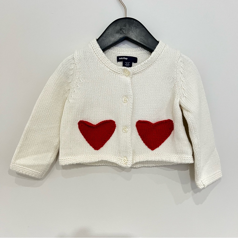 Baby Gap Cardigan with Heart Pockets 6-12 month Valentine’s
